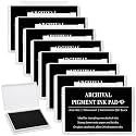 MotiMind 8 Pcs Archival Pigment Waterproof Ink Pad for Stamps, Black
