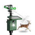 Motion-Activated Sprinkler, Solar Animal Repellent Outdoor - 1 Pack Deer Cat Deterrent with Motion Sensor & Flashing Lights, Protects Yard & Garden from Deer, Cats, Raccoons