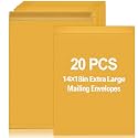 Motipuns 20 Pcs 14'' x 18'' Large Mailing Envelopes with Gummed Flaps