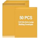 Motipuns 50 Pcs 12'' x 16'' Large Mailing Envelopes 32lb with Gummed Flaps