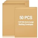 Motipuns 50 Pcs 14'' x 18'' Large Mailing Envelopes 32lb with Gummed Flaps