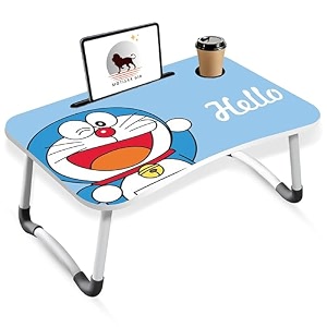 foldable laptop table multipurpose with cup holderpc game study bed breakfast table large size and portableergonomic  rounded edgesnon-slip legs ddorremon