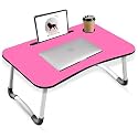 Foldable Laptop Table Multipurpose with Cup Holder,PC Game Study Bed Breakfast Table Large Size and Portable/Ergonomic | Rounded Edges/Non-Slip Legs (DPINKS)