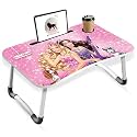 Foldable Wooden Laptop Bed Tray Table,PC Game Multifunction Lap Tablet Desk with Cup Holder, Perfect for Eating Breakfast, Reading Book, Working, Watching Movie On Bed (ABARRBII)