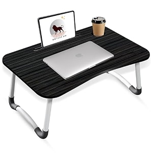 foldable wooden mini laptop table for bed study table with drawer pc game tabletmobile holder for kids amp adults cbllack