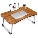 Laptop Bed Tray Table, Laptop Desk for Bed,Foldable Lap Desk Stand Notebook Desk PC Game Laptop Table for Bed Portable Notebook Bed Tray Lap Tablet with Cup Holder (BWOOD)