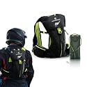 MOTO GENIUS Hydration Backpack with 2L BPA-Free Bladder, Ultra-Lightweight No-Bounce Fit, Multi-Compartment Storage, Reflective Safety Strips, Ideal for Hiking, Cycling, Running, Camping (Neon)