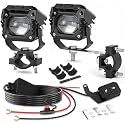 Motorcycle Auxiliary Driving Fog Lights LED 8 Modes White/Amber