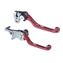 Motorcycle Billet Foldable Brake Clutch Lever Handle CNC Aluminum Pivot for TRX400EX TRX 400 EX 1999-2008 Dirt Pit Bike (Red)