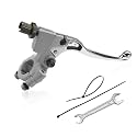 KVAEY Motorcycle Clutch Lever, 7/8" 22mm Left Handlebar Folding Brake Lever Perch, Clutch Handle Lever Replacement (Silver+Wrench)