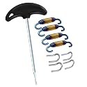 WANLIAN 9 Pcs Motorcycle Exhaust Spring Puller Tool, 58MM/2.28" Exhaust Springs with Swivel Hooks, T-Handle, U-Welded Fastener, Steel Exhaust Pipe Spring Replacement Kit Installer Tools (Colorful)