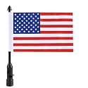 Motorcycle Flag Pole Mounts Fold Down 90° With American Premium Flag USA Flag Flip Down Holder Fit For 1/2'' Motorcycle Luggage Rack Harley Davidson Road King Touring Spring Honda Goldwing etc.
