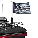 Motorcycle Flag Pole Mounts Fold Down 90° With Antique Skull American Flag Flip Down Holder Fit For 1/2'' Motorcycle Luggage Rack Harley Davidson Road King Touring Spring Honda Goldwing etc.