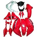 Motorcycle Full Body Kit Red Black Compatible with FZ V2 | Complete ABS Fairing Panel Set | OEM Fit Replacement Body Panels | Durable Stylish Exterior Kit