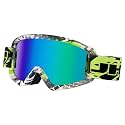 Motorcycle Goggles Anti Scratch Motorcross ATV Dirt Bike Helmet Goggles Off Road Dust proof Anti Fog Riding Protect Glasses UV400 Protect Bendable Eyewear Adjustable Strap for Adult Youth(Mt035-Green)