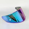 Motorcycle Helmet Visor for KYT NFR NX NZ, Scratch-Resistant Protective Motorcycle Face Shield, Anti-Fog Replacement Face Shield Lens Accessories,I Rainbow