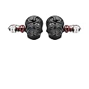 Motorcycle Skull Head LED Amber Turn Signal Lights, 2PCS 12mm Screw Motorbike Front Rear Blinker Indicator Light, Motorbike Turn Signal Lamp Replaces, Universal for Scooter Motocross (Black)