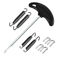 WANLIAN 9 Pcs Motorcycle Exhaust Spring Puller Tool, 67x75MM Exhaust Springs with Swivel Hooks, T-Handle, U-Welded Fastener, Stainless Steel Exhaust Pipe Spring Replacement Kit Installer Tools (Black)