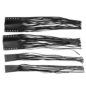 motorcycle tassels brake clutch lever tassels universal faux leather for motorcycle accessoryblack
