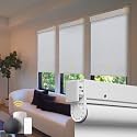 Motorized Blinds No Drill Automatic Blinds for Windows Cordless Roller Shades Electric Blinds with Remote Control Smart Blinds (White, 44 x 72)