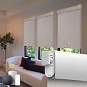 Motorized Blinds No Drill Automatic Blinds for Windows Cordless Roller Shades Electric Blinds with Remote Control Smart Blinds (Linen, 34 x 64)