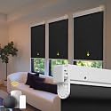 Motorized Blinds No Drill Automatic Blinds for Windows Cordless Roller Shades Electric Blinds with Remote Control Smart Blinds (Black, 30 x 72)