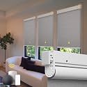 Motorized Cordless Roller Shades - Electric Blinds with Remote Control, Automatic No Drill Installation (Grey, 33 x 72)