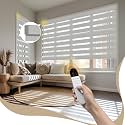Motorized Zebra Blinds with Remote, APP Control - 95% Blackout Light Grey