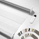 Motorized Zebra Blinds with Remote, APP, Voice Control - 65% Blackout White