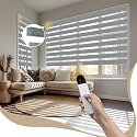 Motorized Zebra Blinds with Remote, APP, Voice Control - 95% Blackout Grey