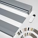 Motorized Zebra Blinds with Remote, APP, Voice Control - 50% Blackout Grey