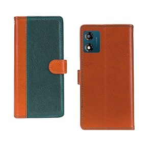 Motorola E13 Flip Case Leather Finish