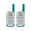 Motorola Solutions T114 White/Blue 16 Mile 2 Way Radio Two Pack