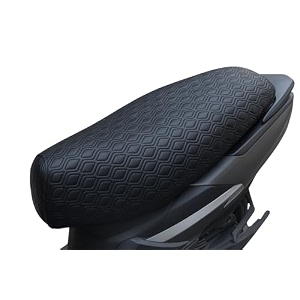 mototrance stylish black  pu leather luxurious  anti-slip  waterproof  ergonomic design  shock absorbent  custom fit  bike scooty seat cover  mtsc-9501-bl  compatible with honda cliq