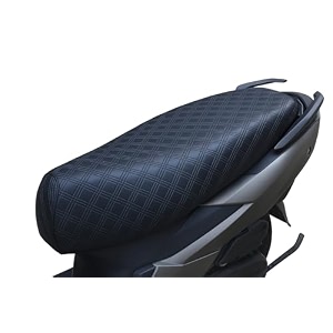 mototrance stylish black  pu leather luxurious  anti-slip  waterproof  ergonomic design  shock absorbent  custom fit  bike scooty seat cover  mtsc-9502-bl  compatible with tvs ntorq 125