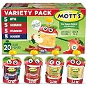 Mott's No Sugar Added Applesauce Variety Pack, 3.2 Oz Pouches, 20 Count
