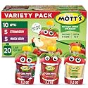 Mott's No Sugar Added Applesauce Variety Pack, 3.2 Oz Pouches, 20 Count