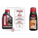 Motul 104103 7100 4T Fully Synthetic Ester 20W-50 API SN Petrol Engine Oil for Bikes (1 L) + 3M 4s2w Engine Oil Additive (50 ml)