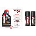 Motul 104103 7100 4T Fully Synthetic Ester 20W-50 API SN Petrol Engine Oil for Bikes (1 L) &amp; Motul Combo of C2 Chain Lube (150 ml) and C1 Chain Clean for All Bikes (150 ml)