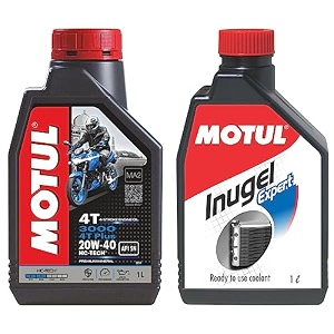 motul 3000 4t plus 20w40 api sm hc tech engine oil for bikes 1 l amp motul inugel expert coolant 1 l