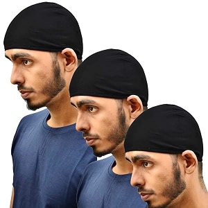 motus unisex cotton black color helmet skull captopi for men39swomen39s amp kid39s combo pack of 3-free size