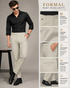 Moudlin Men Regular Fit Beige Cotton Blend