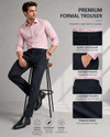 Moudlin Men Regular Fit Black Cotton Blend