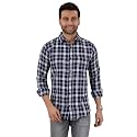 Moudlin Men Slim Fit Checkered Full Sleeve Spread Collar Casual Shirt