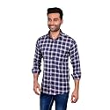 Moudlin Men Slim Fit Checkered Full Sleeve Spread Collar Casual Shirt