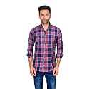 Moudlin Men Slim Fit Checkered Full Sleeve Spread Collar Casual Shirt