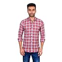 Moudlin Men Slim Fit Checkered Full Sleeve Spread Collar Casual Shirt