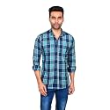 Moudlin Men Slim Fit Checkered Full Sleeve Spread Collar Casual Shirt