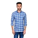 Moudlin Men Slim Fit Checkered Full Sleeve Spread Collar Casual Shirt
