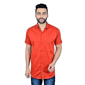 moudlin solid men39s spread collar 1408 slim fit regular fit cotton casual shirt stylish fashionable classic by maruti online